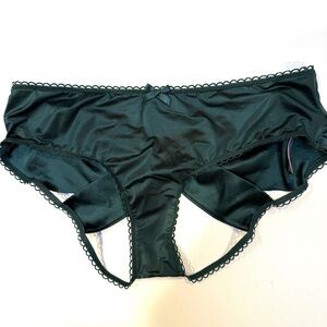 Victoria's Secret Dark Green Satin Sexy Cheeky Panties